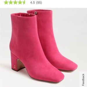Sam Edelman fawn boots in dahlia pink. Wide fit.